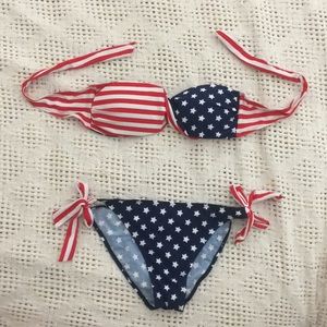 Stars and Stripes strapless bikini 👙